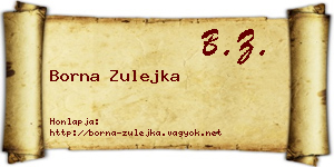 Borna Zulejka névjegykártya